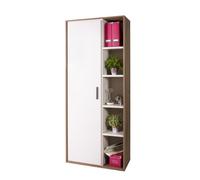 Composad | Libreria con 1 Anta e 5 Vani della Linea LAPIS, Moderna e Spaziosa, Per Ufficio o Soggiorno, (LxAxP) 80,1x189,2x35,3 cm, Colore Noce Brera e Cashmere, Made In Italy