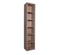 Composad | Libreria della Linea DAVINCI BRERA Con 5 Ripiani Regolabili, Libreria Scaffale, Mobile Colonna, (LxAxP) 44x217,50x35,70 cm, Colore Noce, Soggiorno, Ufficio, Made in Italy