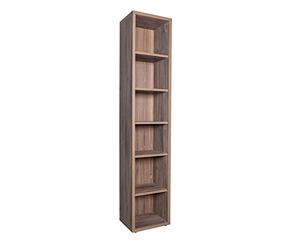 Composad | Libreria della Linea DAVINCI BRERA Con 5 Ripiani Regolabili, Libreria Scaffale, Mobile Colonna, (LxAxP) 44x217,50x35,70 cm, Colore Noce, Soggiorno, Ufficio, Made in Italy