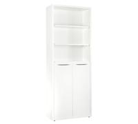 Composad | Libreria della Linea DISEGNO con 2 Ante e 3 Vani, Libreria a scaffale verticale, (LxAxP) 81,60x217,50x35,70 cm, Per Soggiorno, Ufficio, Studio, Bianco Laccato, Made in Italy