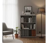 COMPOSAD Libreria Moderna 3 Ripiani 82x36x112 cm Cemento