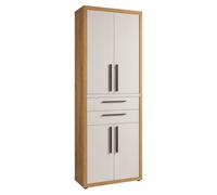 Composad | Mobile Archivio della Linea RILEGA con 4 Ante e 2 Cassetti, Armadio Contenitore per Ufficio e Studio, (LxAxP) 82,1x216,8x35,5 cm, Rovere Mielato e Grigio Cashmere TopMatt, Made in Italy