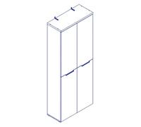 Composad | Mobile Armadio della Linea MUNDI con 4 Ante, Mobile Ripostiglio, Salva spazio, Multiuso, (LxAxP) 80x200x35,1 cm, Rovere Mielato e Grigio Cashmere Laccato, Made in Italy