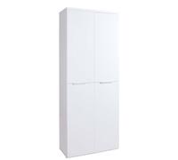 Composad | Mobile Armadio della Linea MUNDI con 4 Ante, Mobile Ripostiglio, Salvaspazio, Multiuso, (LxAxP) 80x200x35,1 cm, Bianco laccato, Made in Italy