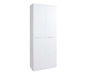 Composad | Mobile Armadio della Linea MUNDI con 4 Ante, Mobile Ripostiglio, Salvaspazio, Multiuso, (LxAxP) 80x200x35,1 cm, Bianco laccato, Made in Italy