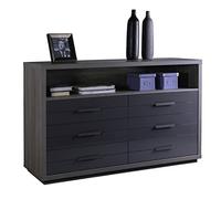 Composad | Mobile Contenitore con 6 Cassetti e 1 Vano, mobile Soggiorno, Madia Ingresso, Cassettiera, (LxAxP) 150x95,10x50 cm, Colore Rovere e Grigio Laccato, Made in Italy