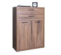 Composad | Mobile Contenitore della Linea DAVINCI BRERA con 2 Ante e 2 Cassetti, Mobile Archivio, (LxAxP) 81,60x112x35,7 cm, Noce Brera per Ufficio, Studio, Made in Italy