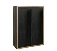 Composad | Mobile Contenitore della Linea DAVINCI BRERA con 2 Ante, Mobile Archivio Portadocumenti, (LxAxP) 81,60x112x35,70 cm, Noce e Nero Chalet, per Ufficio, Studio, Made in Italy