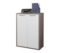 Composad | Mobile Contenitore della Linea DISEGNO con 2 Ante, Armadietto Portadocumenti da Archivio, (LxAxP) 81,60x112x35,70 cm, Rovere Sonoma e Bianco Laccato, Ufficio, Made in Italy