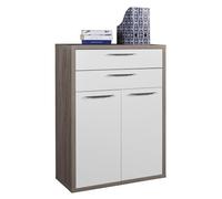 Composad | Mobile Contenitore della Linea DISEGNO con 2 Ante e 2 Cassetti, Armadietto Porta documenti da Archivio, (LxAxP) 81,60x112x35,70 cm, Rovere Sonoma e Bianco Laccato, Made in Italy