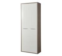 Composad | Mobile Contenitore della Linea DISEGNO con 2 Ante, Libreria, Mobile Archivio, Armadio Portadocumenti, (LxAxP) 81,60x217,50x35,70 cm, Rovere Sonoma e Bianco Laccato, Made in Italy