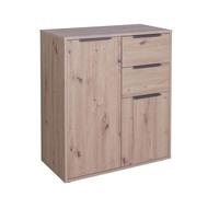 Composad | Mobile Contenitore Multiuso della Linea ESPRESSO, con 2 Ante e 2 Cassetti, Comò, Armadietto Ufficio, Archivio, (LxAxP) 72x88x35 cm, Colore Rovere Oak Mielato, Made in Italy