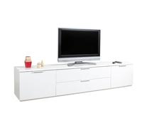 Composad | Mobile Porta Tv della Linea MUNDI con 2 Ante e 2 Ribalte, Porta Tv da Terra, (LxAxP) 240x51x40,50 cm, Colore Bianco laccato, Made in Italy