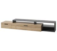 Base TV della linea vittoria con cassetto e ribalta rovere e grigio antracite