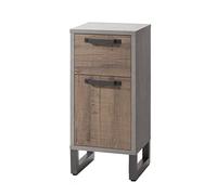 Composad | Mobiletto della Linea LAFABRICA con 1 Cassetto e 1 Anta, Mobile bagno, Mobiletto Salvaspazio, Armadietto Bagno, (LxAxP) 40x87,20x35 cm, Colore Rovere e Cemento, Made in Italy