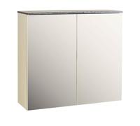 Composad | Pensile Bagno della Linea PROMESSA con 2 Ante a Specchio, Specchiera Con Vano Contenitore, Arredo Bagno, (LxAxP): 39,6x65x22 cm, Grigio Cashmere Topmatt e Marmo Blunt, Made In Italy