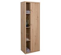 Composad | Pensile della Linea LADAMA con 1 Anta e 4 vani, Colonna bagno, Mobile bagno, Armadietto Pensile, (LxAxP) 51,40x160x35 cm, Colore Rovere Mielato, Made in Italy