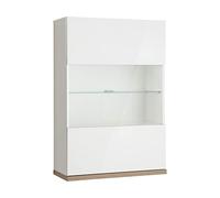 COMPOSAD | Pensile della Linea MUNDI con 1 Anta, Pensile da Muro, Soggiorno, Mobile Soggiorno Sospeso, (LxAxP) 70x102,70x29,20 cm, Colore Rovere Oak Mielato e Bianco laccato, Made in Italy