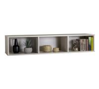 Composad | Pensile Libreria a 3 Vani Compatibile con le linee Vittoria, Brina e Ilago, Mobile Sospeso Soggiorno, Libreria Scaffale, (LxAxP): 123,2x25x30 cm, Grigio Cashmere Topmatt, Made In Italy