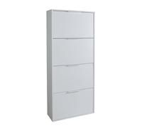 Composad | Scarpiera a Doppia Profondità della Linea FACILE con 4 Ribalte, Con Maniglie, (LxAxP) 65x157,3x24,8 cm, Colore Grigio Cemento, Made In Italy