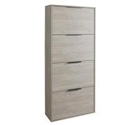 Composad | Scarpiera a Doppia Profondità della Linea FACILE con 4 Ribalte, Con Maniglie, (LxAxP) 65x157,3x24,8 cm, Colore Rovere Gessato, Made In Italy