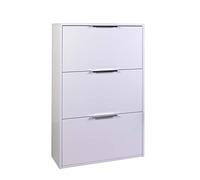Scarpiera mobile design legno in kit laccata tre ante bianco SC1553 L65h100p25