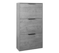 Scarpiera 65x105x25 cm grigia con 3 ante a ribalta grigio
