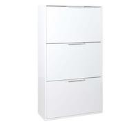 Scarpiera 65x105x25 cm bianco con 3 ante a ribalta bianco