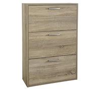Scarpiera doppia profondità 3 ribalte rovere sonoma contenitore salvaspazio