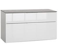 Panca doppio cassetto linea 'galaverna' cm. 35 x 90 x h.50 - cemento/bianco COMP