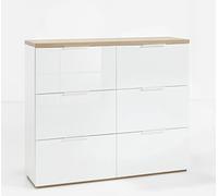 Composad | Scarpiera della Linea MUNDI con 6 Ribalte, Mobile Scarpiera, Scarpiera Ingresso, Madia, (LxAxP) 120x102,30x35 cm, Colore Rovere e Bianco Laccato, Made in Italy