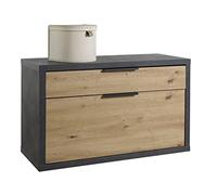 Panca monocassetto 1 ribalta linea 'segno' cm. 35 x 85 x h.52 - rovere/grigio CO