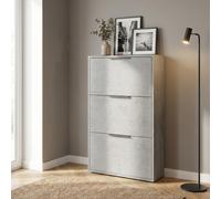 Scarpiera 65x105x15 cm grigia con 3 ante a ribalta grigio
