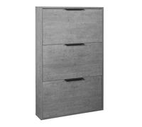 Composad | Scarpiera Slim della Linea ESPRESSO con 3 Ribalte, Scarpiera Salva spazio, per Ingresso, Ripostiglio, Portascarpe, (LxAxP) 65x105,5x15 cm, Colore Grigio Cemento, Made in Italy
