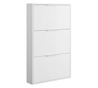 Composad | Scarpiera Slim della Linea ESPRESSO con 3 Ribalte, Scarpiera Salvaspazio, per Ingresso, Ripostiglio, Portascarpe, (LxAxP) 65x105,5x15 cm, Colore Bianco laccato, Made in Italy