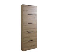 Scarpiera 5 ribalte singole linea 'lamia' cm. 15 x 65 x h.173,5 - rovere artisan