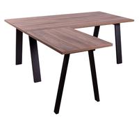 Composad | Scrivania Angolare della Linea Davinci Brera con Gambe in Metallo, Scrivania a L per Ufficio e Studio, (LxAxP): 139,10x74,70x170 cm, Colore Noce Brera, Made In Italy