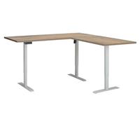 Composad | Scrivania Angolare Regolabile in Altezza Linea ENERGIA, Standing Desk Con 4 Altezze, Scrivania Elettrica con Motore e Display, (LxP) 180x159 cm, Noce Brera e Bianco, Made in Italy