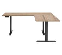 COMPOSAD | Scrivania Angolare Regolabile in Altezza Linea ENERGIA, Standing Desk Con 4 Altezze, Scrivania Elettrica con Motore e Display, (LxP) 180x159 cm, Noce Brera e Grigio Antracite, Made in Italy