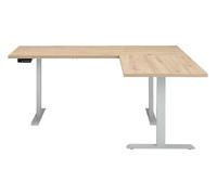 Composad | Scrivania Angolare Regolabile in Altezza Linea ENERGIA, Standing Desk Con 4 Altezze, Scrivania Elettrica con Motore e Display, (LxP) 180x159 cm, Rovere Mielato e Bianco, Made in Italy