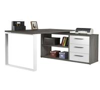 Composad | Scrivania della Linea DISEGNO con 3 Cassetti e 2 Vani, Scrivania Angolare con Cassetti e Libreria, Dimensioni (LxAxP) 160x74,80x140 cm, Colore Rovere Sonoma e Bianco Laccato, Made in Italy