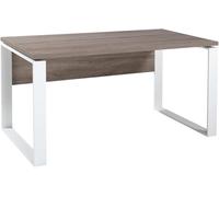 COMPOSAD | Scrivania della Linea DISEGNO con gambe in metallo, Scrivania PC Moderna, (LxAxP) 140x74,50x80 cm, Colore Rovere Sonoma e gambe Bianco, per Ufficio, Studio, Cameretta, Made in Italy