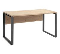 Composad | Scrivania della Linea DISEGNO con gambe in metallo, Scrivania PC Moderna, (LxAxP) 140x74,50x80 cm, Colore Rovere Mielato e gambe Nero, per Ufficio, Studio, Cameretta, Made in Italy