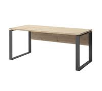 Composad | Scrivania della Linea DISEGNO con gambe in metallo, Scrivania PC Moderna, (LxAxP) 170x74,50x80 cm, Colore Rovere Mielato e gambe Nero, per Ufficio, Studio, Made in Italy