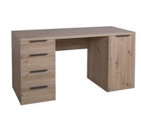 Composad | Scrivania della Linea ESPRESSO con 4 Cassetti e 1 Anta, Scrivania Ufficio Elegante e Moderna, per PC, (LxAxP) 146x75,4x59,6 cm, Colore Rovere Oak Mielato, Made in Italy