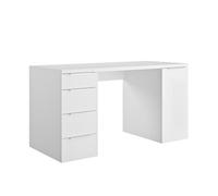 Composad | Scrivania della Linea ESPRESSO con 4 Cassetti e 1 Anta, Scrivania Ufficio Elegante e Moderna, per PC, (LxAxP) 146x75,4x59,6 cm, Colore Bianco, Made in Italy