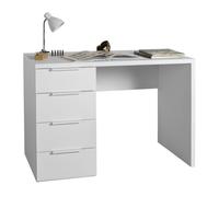 Composad | Scrivania della Linea ESPRESSO con 4 Cassetti, Scrivania Ufficio Elegante e Moderna, per PC, (LxAxP) 110x75,4x59,6 cm, Colore Bianco, Made in Italy