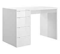 Composad | Scrivania della Linea ESPRESSO con 4 Cassetti, Scrivania Ufficio Elegante e Moderna, per PC, (LxAxP) 110x75,4x59,6 cm, Colore Bianco Laccato, Made in Italy