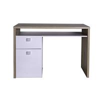 Composad | Scrivania della Linea GLOBO con 1 Cassetto, 1 Anta e 1 Vano, Scrivania Cameretta per PC Con Cassetti, (LxAxP) 110x76,70x59,60 cm, Colore Rovere e Bianco Laccato, Made in Italy