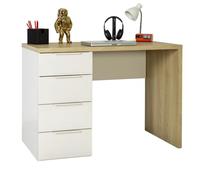 Composad | Scrivania della Linea MACCHIATO TEEN Con 4 Cassetti, per Cameretta, Moderna per Ragazzi e Bambini, (LxAxP) 109,9x75,4x59,6 cm Grigio Cashmere laccato e Rovere Chiaro Made In Italy